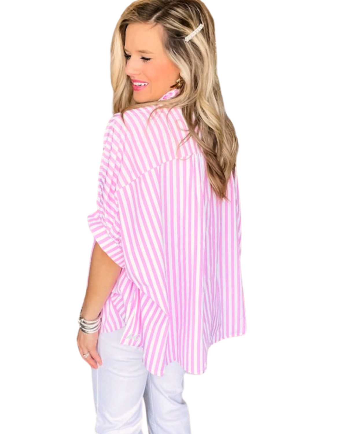 Saltwater Stripes Dolman Sleeve Oversize Shirt