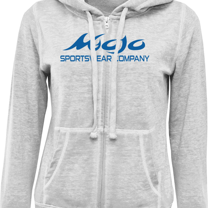 Ladies Vintage Beach Zip Up Hoodie - Mojo Sportswear Company