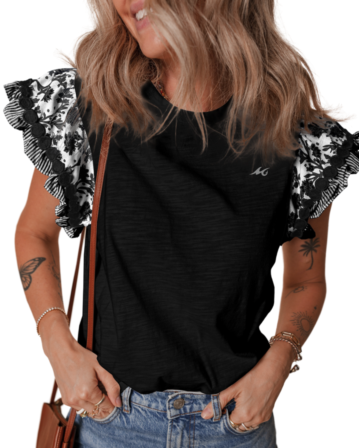 Harbor Breeze Women's Flutter Sleeve Blouse