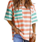 Shoreline Stripes Women's Drop Sleeve Tee With Pocket