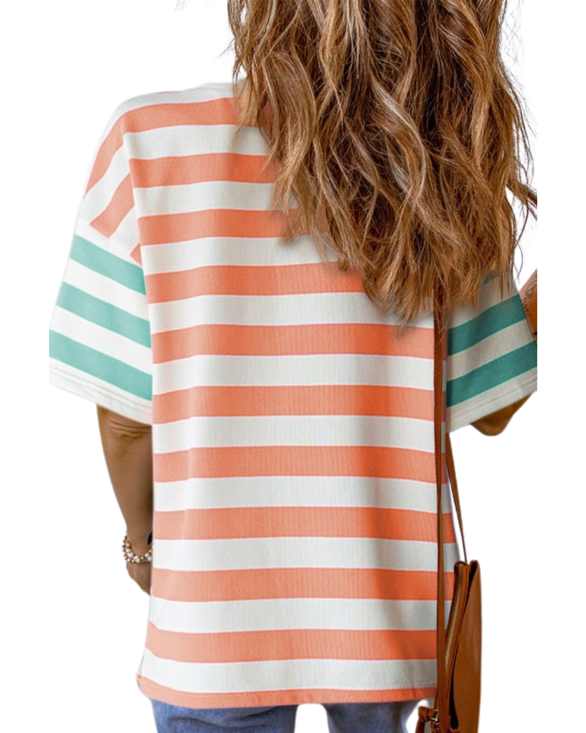 Shoreline Stripes Women's Drop Sleeve Tee With Pocket