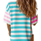 Shoreline Stripes Women's Drop Sleeve Tee With Pocket