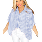 Saltwater Stripes Dolman Sleeve Oversize Shirt