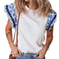 Harbor Breeze Women's Flutter Sleeve Blouse