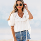 Luna Lace Women's Embroidered Puff Sleeves Blouse