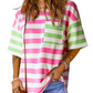 Shoreline Stripes Women's Drop Sleeve Tee With Pocket