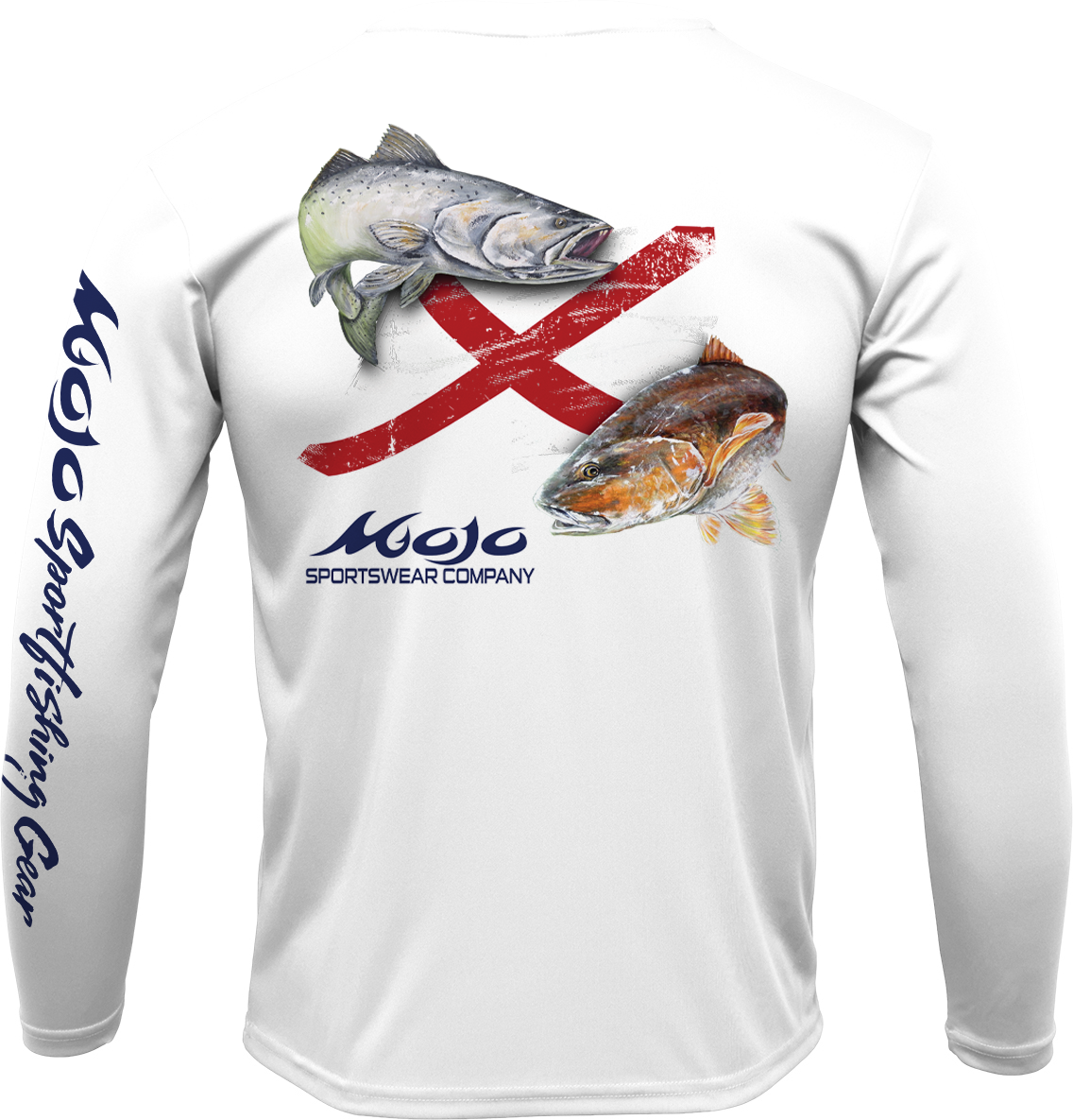 Men's SoWAL Sun Jersey Alabama Redfish Flag Long Sleeve