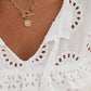 Luna Lace Women's Embroidered Puff Sleeves Blouse