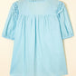 Luna Lace Women's Embroidered Puff Sleeves Blouse