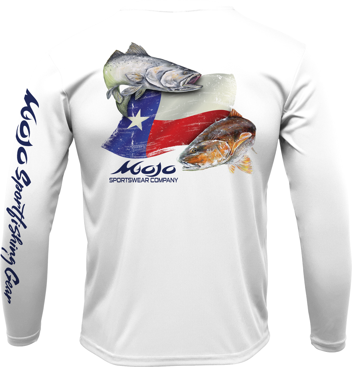 Men's SoWAL Sun Jersey Texas Flag Redfish/Trout Long Sleeve