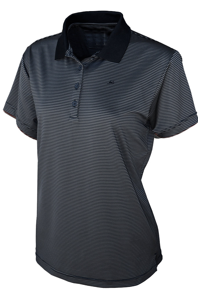 Ladies Micro Striped Performance Polo - Mojo Sportswear Company