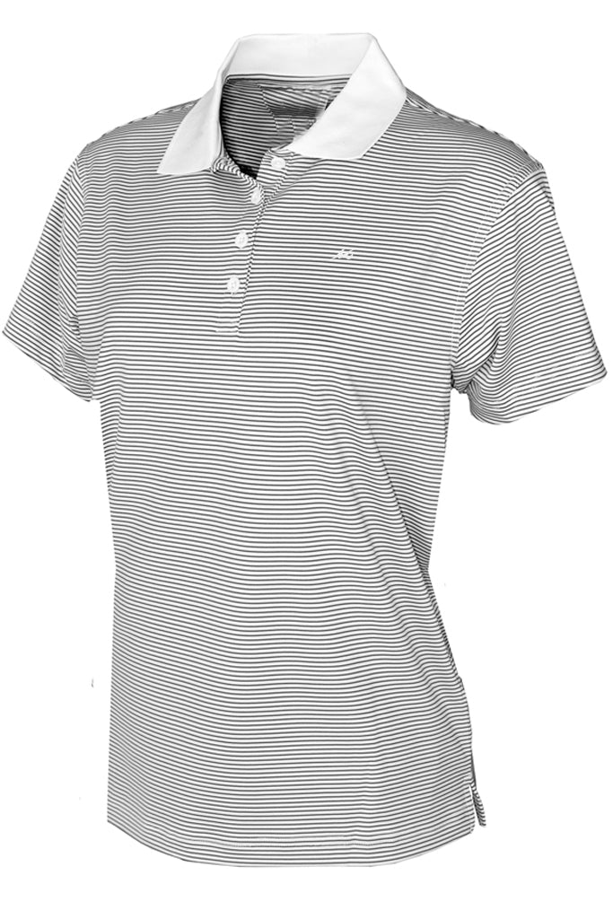 Ladies Micro Striped Performance Polo - Mojo Sportswear Company